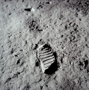 Footstep on moon, Apollo 11 mission, taken with Hasselblad 500 EL